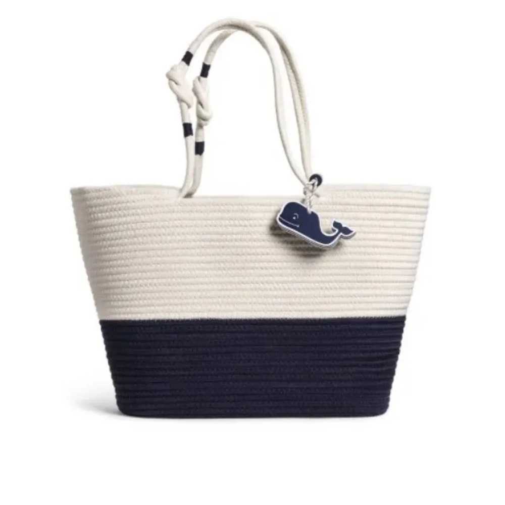 NWT Limited Edition Vineyard Vines for Target Rope Beach Bag with Whale Fob